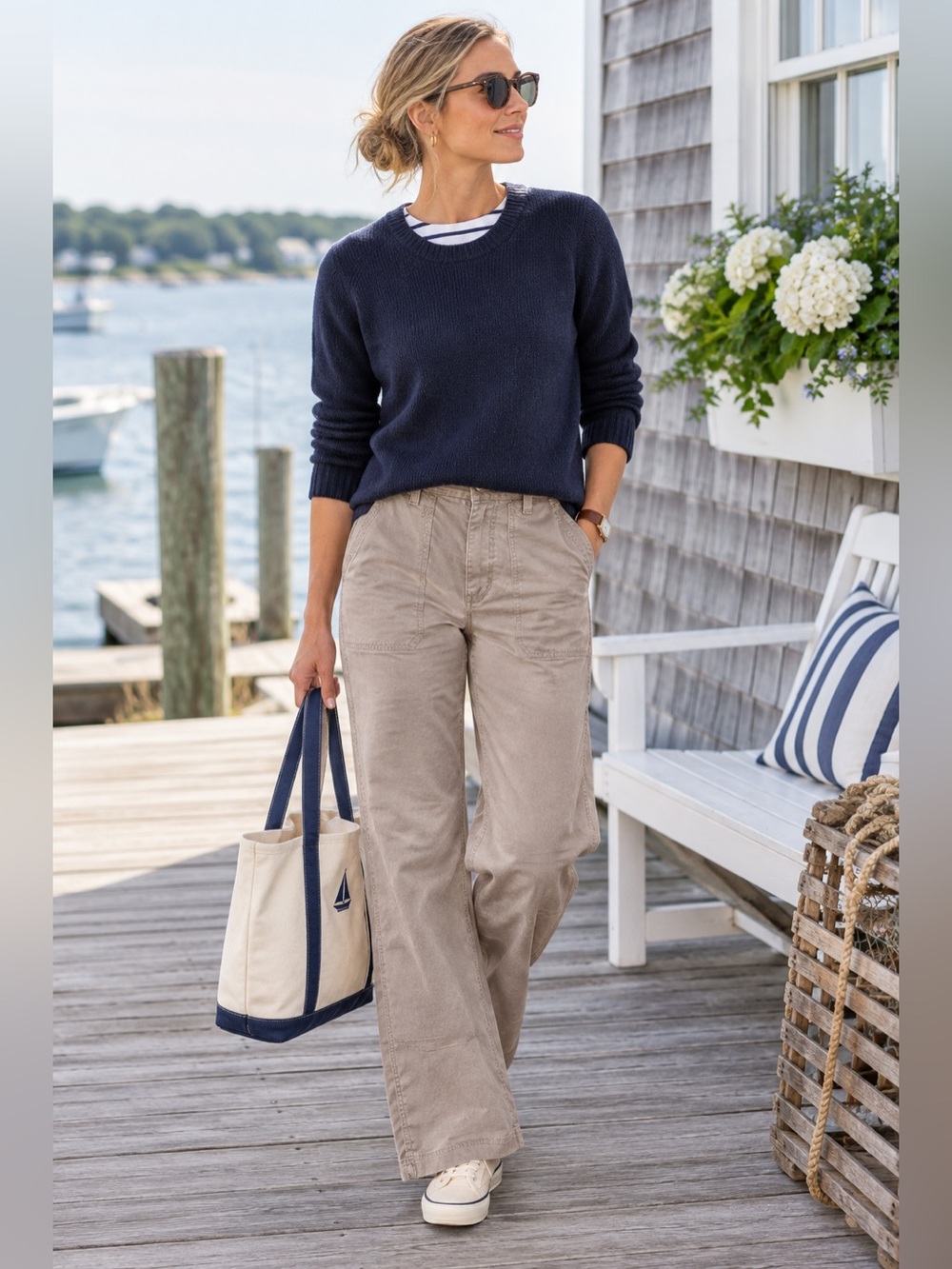 L.L. Bean Signature Wide-Leg Women's Pants — Taupe